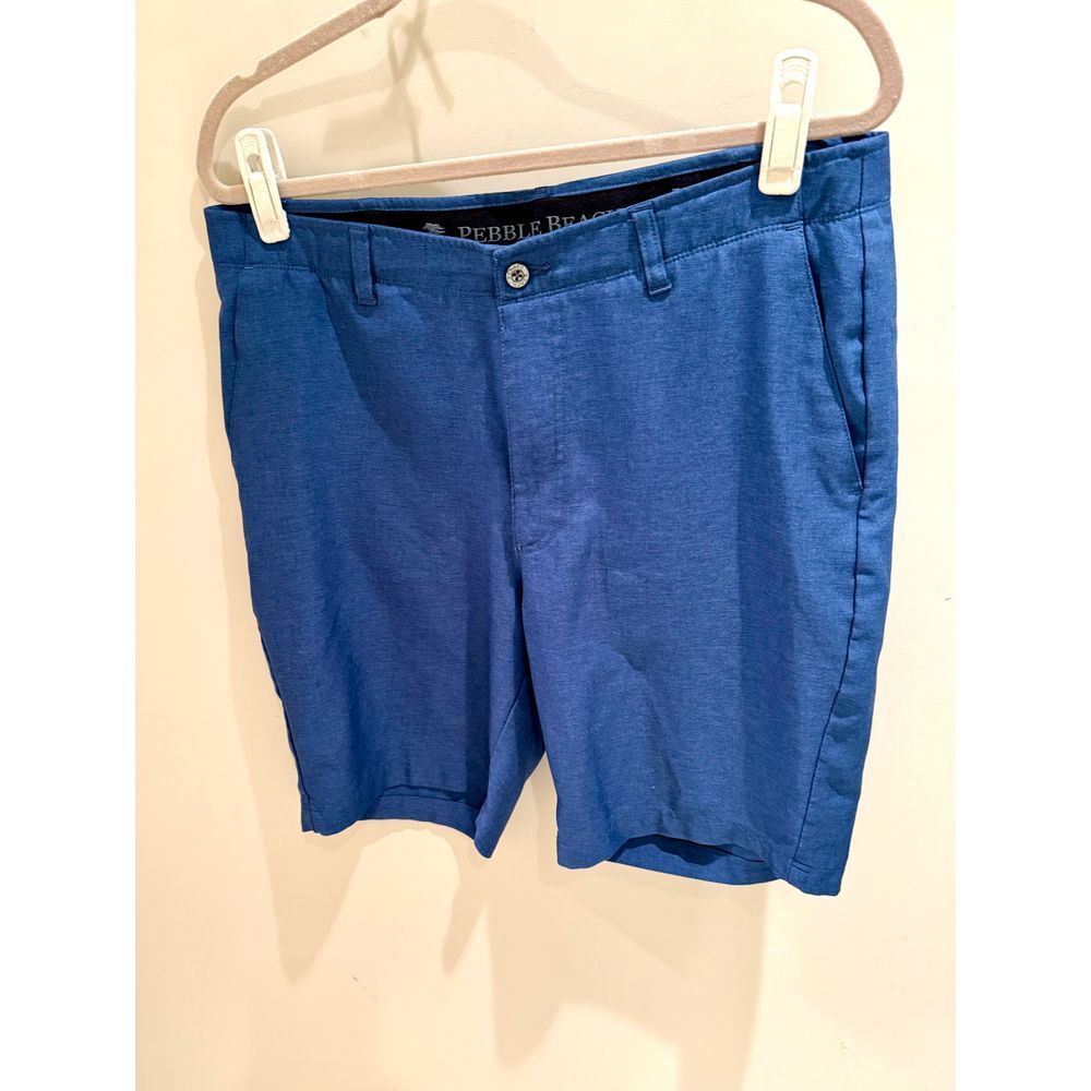Pebble Beach Golf Shorts Dry-Luxe Performance Blue Flat Front Size 36